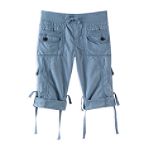 Almost Famous Girl's 7-16 Poplin Knit Waist Patch Pocket Capri