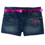 Canyon River Blues Girl's Plus Short Short with Hibiscus Stitch Back Pocket