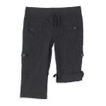 Almost Famous Girl's Plus Poplin Knit Waist Patch Pocket Capri