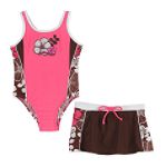 Zero Xposur Toddler Girl's 1 Piece Swimsuit with Skirt