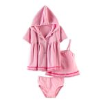 Baby Buns Infant Girl's 2-Piece Ruffle Swimsuit with Terry Robe