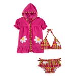 Imagine Me Infant Girl's 2-Piece Plaid Swimsuit with Terry Robe