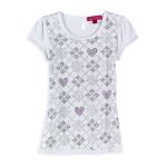 Almost Famous Girl's Plus Short Sleeve Argyle Stud Top