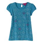 Almost Famous Girl's 7-16 Short Sleeve Argyle Stud Top