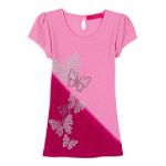 Almost Famous Girl's 7-16 Dip Dye Butterfly Top