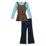 US Polo Assn. Girl's 4-6x Long Sleeve Tunic Top & Denim Pant Set