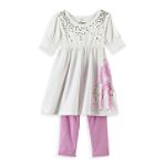 Disney Hannah Montana Girl's 4-6x Elbow Puff Sleeve Tunic with Leggings