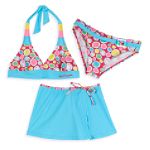 Bobby Jack Girl's 7-16 Dot Print Bikini with Skirt