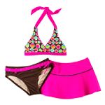 Beach Native Girl's 7-16 Polka Dot Bikini with Skirt