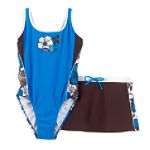 Zero Xposur Girl's Pretty Plus Cactus Flower Swimsuit with Skirt