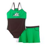 Zero Xposur Girl's Pretty Plus Core Mesh Swimsuit with Skirt