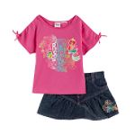 Disney Princess Girl's 4-6x Cinched Sleeve Top with Scooter