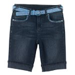 Canyon River Blues Girl's Plus Belted Cuffed Bermuda