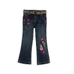 Paris Blues Girl's 4-6x Belted Jean with Floral Applique
