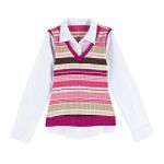 Canyon River Blues Girl's 7-16 Long Sleeve Layered Woven Top with Vest