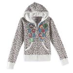 Bobby Jack Girl's 7-16 Animal Print Fleece Hoodie with 