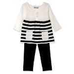 Amy's Closet Girl's 4-6x Long Sleeve Striped Sweater & Legging Set