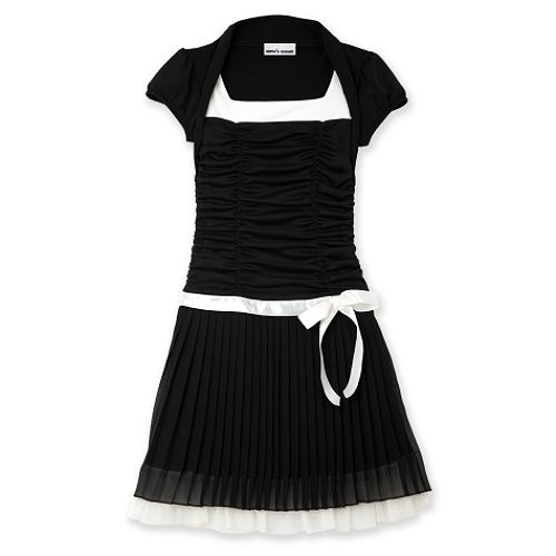 Amy's Closet Girl's Plus Short Sleeve Bolero Dress with Pleated Skirt