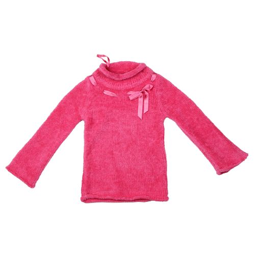 Amy's Closet Girl's 4-6x Long Sleeve Boucle Sweater with Ribbon