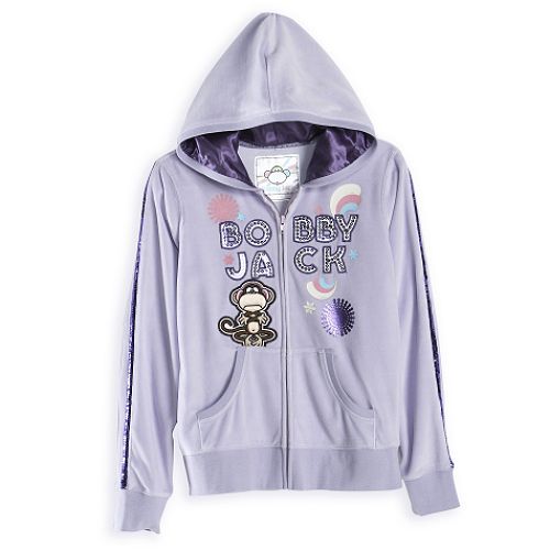 Bobby Jack Girl's 7-16 Long Sleeve Velour Hoodie, 