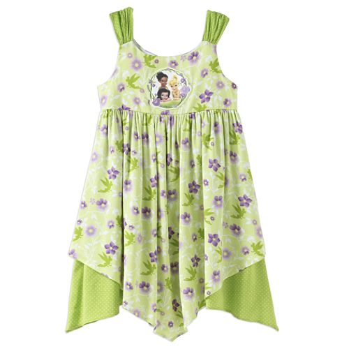 Disney Fairies Girl's 4-6x Short Sleeve Handkerchief Dress