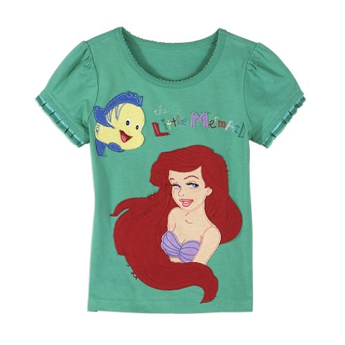 Disney Princess Girl's 4-6x Short Sleeve Ariel Applique Tee