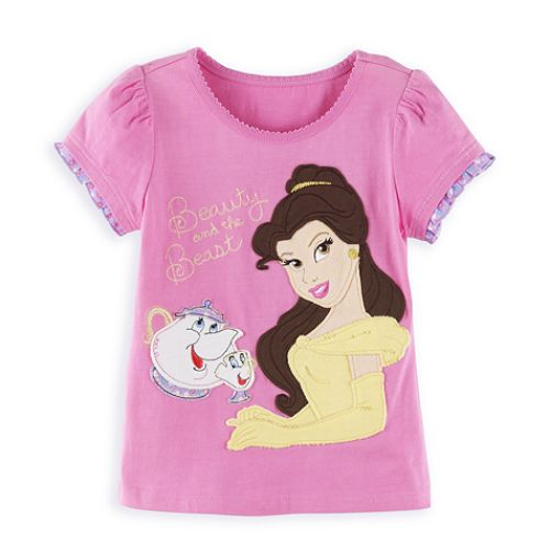 Disney Princess Girl's 4-6x Short Sleeve Belle Applique Tee