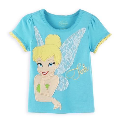 Disney Fairies Girl's 4-6x Short Sleeve Tink Applique Tee