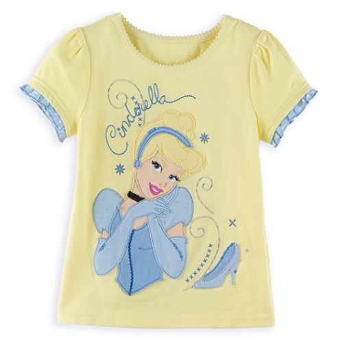 Disney Princess Girl's 4-6x Short Sleeve Cinderella Applique Tee