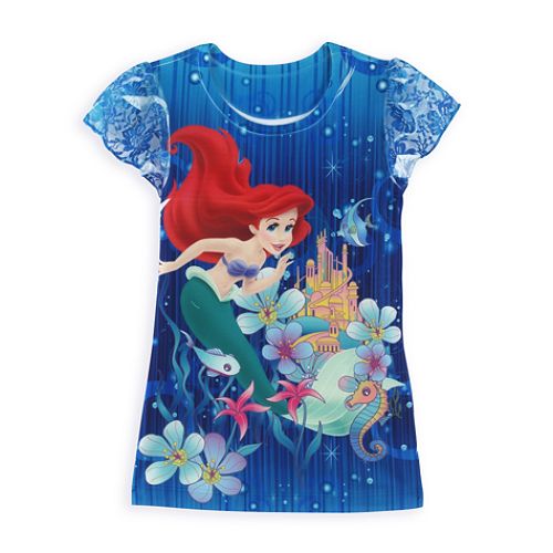 Disney Princess Girl's 4-6x Short Sleeve Ariel Sublimation Tee
