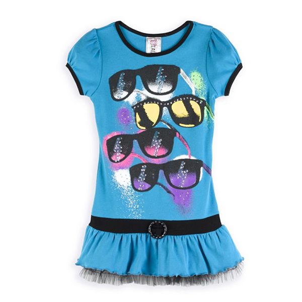 Beautees Girl's 7-16 Short Sleeve "Sunglasses" Screen Top