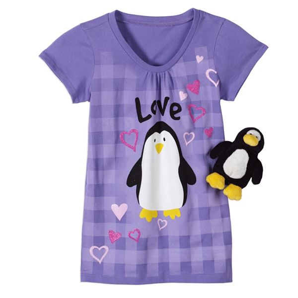 Ross Sportswear Girl's 7-16 Short Sleeve "Love" Plaid Screen Top,