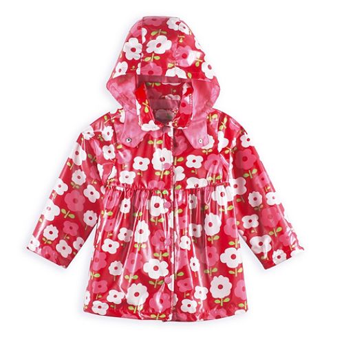 OshKosh Girl's 4-6x Floral Rain Coat with Hood by 