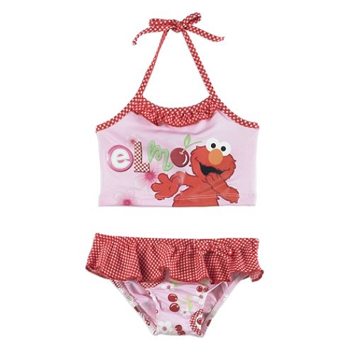 Sesame Street Infant Girl's Elmo Gingham 2-Piece Swimsuit