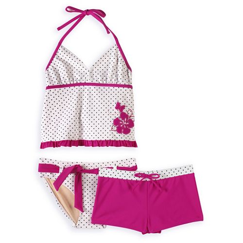 Joe Boxer Girl's 7-16 Polka Dot Tankini