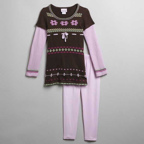 Little Lass Girl's 4-6x Sweater Dress with Leggings