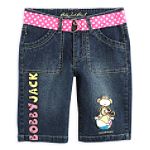 Bobby Jack Girl's 7-16 Cuffed Denim Bermuda with Beach Ball Bobby
