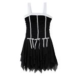 Amy's Closet Girl's 4-6x Jagged Hem Ribbon Front Dress