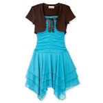Amy's Closet Girl's Plus Jagged Hem Bolero Dress