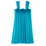 Amy's Closet Girl's Plus Sheer Matte Jersey Dress with Rosette Band