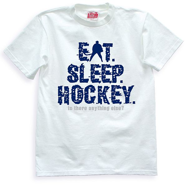 House of Cotton Boy's 8-20 Big Kids Eat Sleep Hockey Heavyweight T-