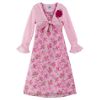 Zoey Sleeveless Glitter Print Chiffon Soft Tank Slip Dress with Long Sleeve Cardigan