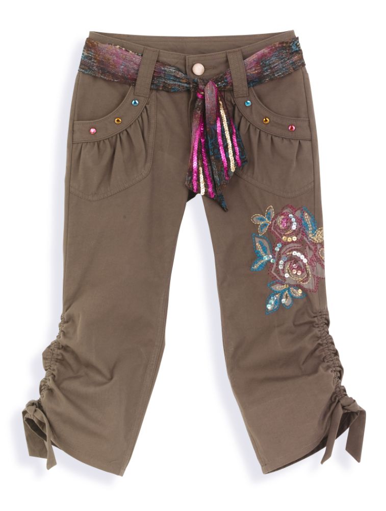 The Cheetah Girls Girl's 7-16 Cargo Capri with Georgette and Sequin Belt