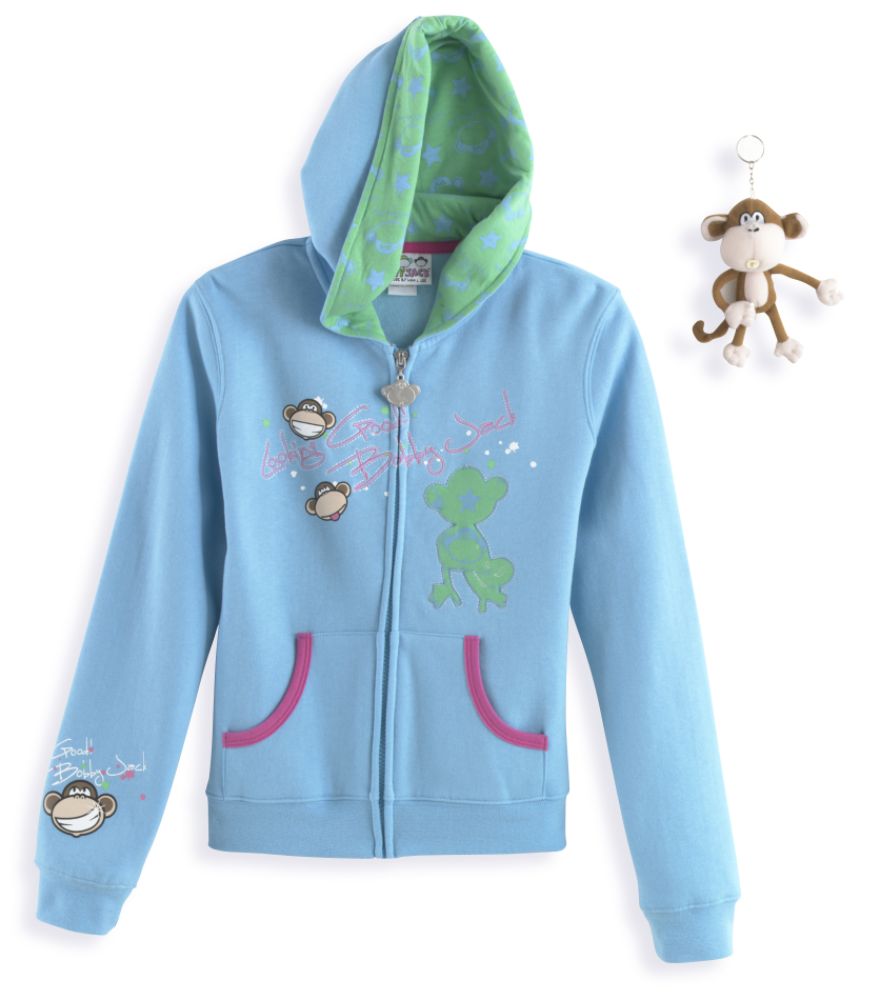 Bobby Jack Girl's 7-16 Fleece Jacket with "Looking Good" Screen and Keychain