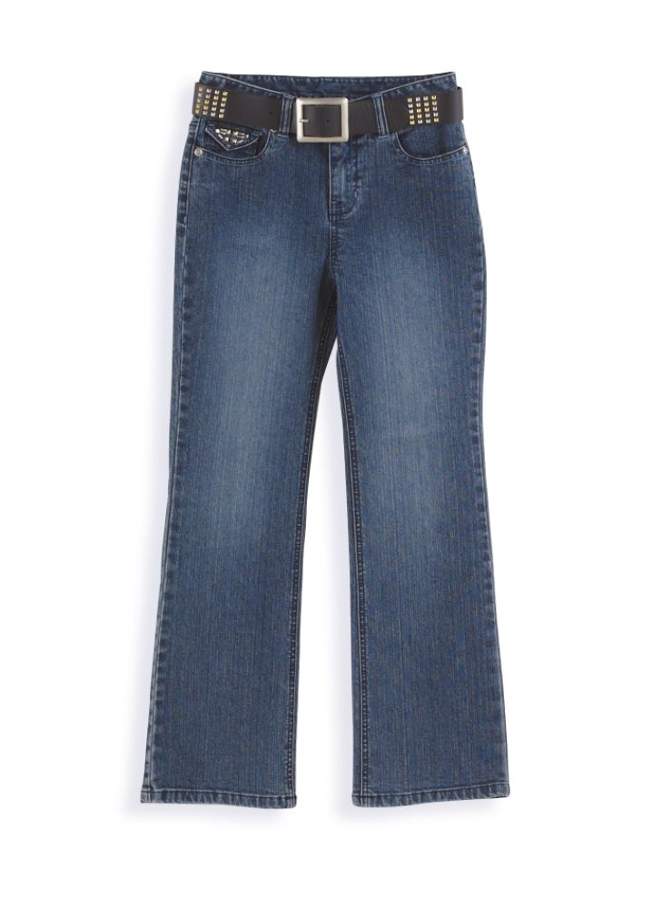 Personal Identity Girl's 7-16 Jean with Flap Back Pocket Stones