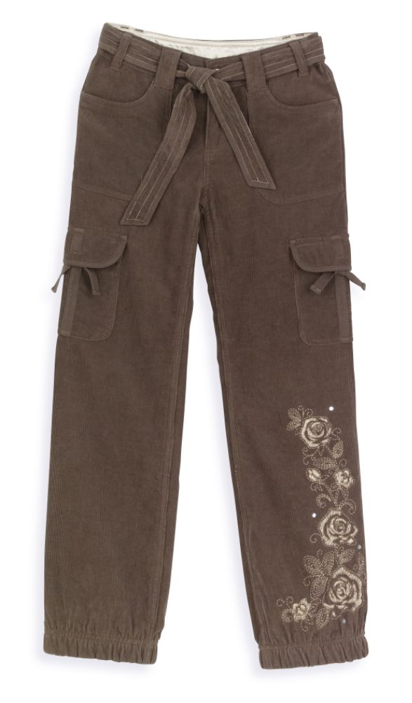 The Cheetah Girls Girl's 7-16 Corduroy Cargo Pant with Satin Accents