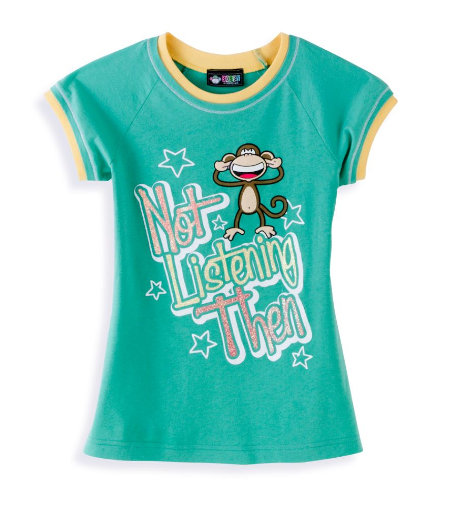 Bobby Jack Girl's 7-16 Plus - Short Sleeve Layered Tee "Not Listening"