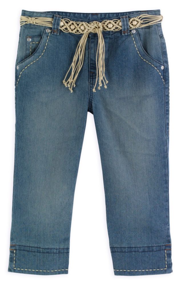 Canyon River Blues Girl's 7-16 Plus Embroidered Stitch Denim Capris