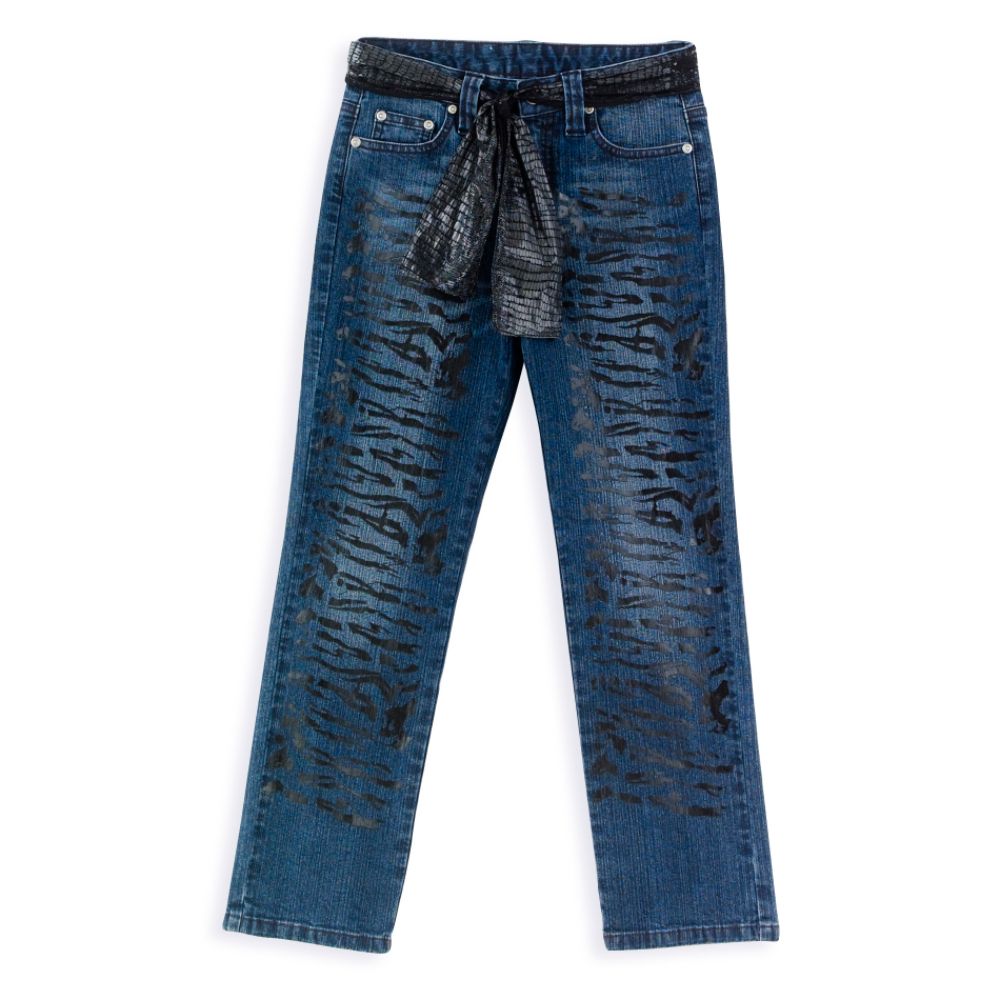 Personal Identity Girl's 7-16 Animal Hologram Screen Print Jean
