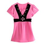 Personal Identity Short Sleeve ITY Top with Jewels